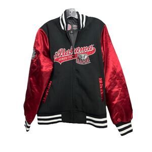 Vintage Alabama Crimson Tide RR Designs Satin Letterman Jacket Men M Button Up